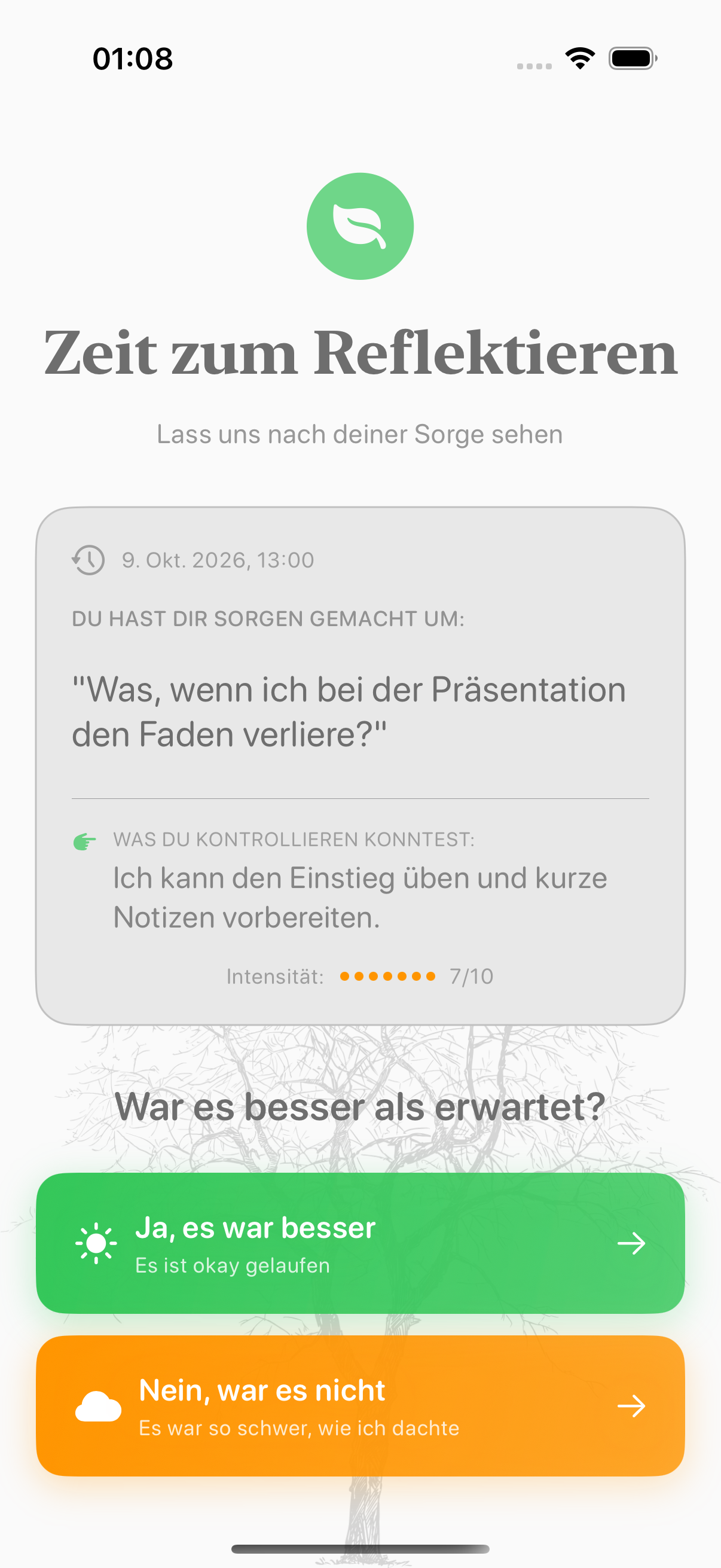 Balmi-Reflexion zum tatsächlichen Ausgang einer Sorge